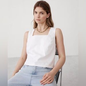 2 for $20 sale: White banana republic factory linen sleeveless top (read)